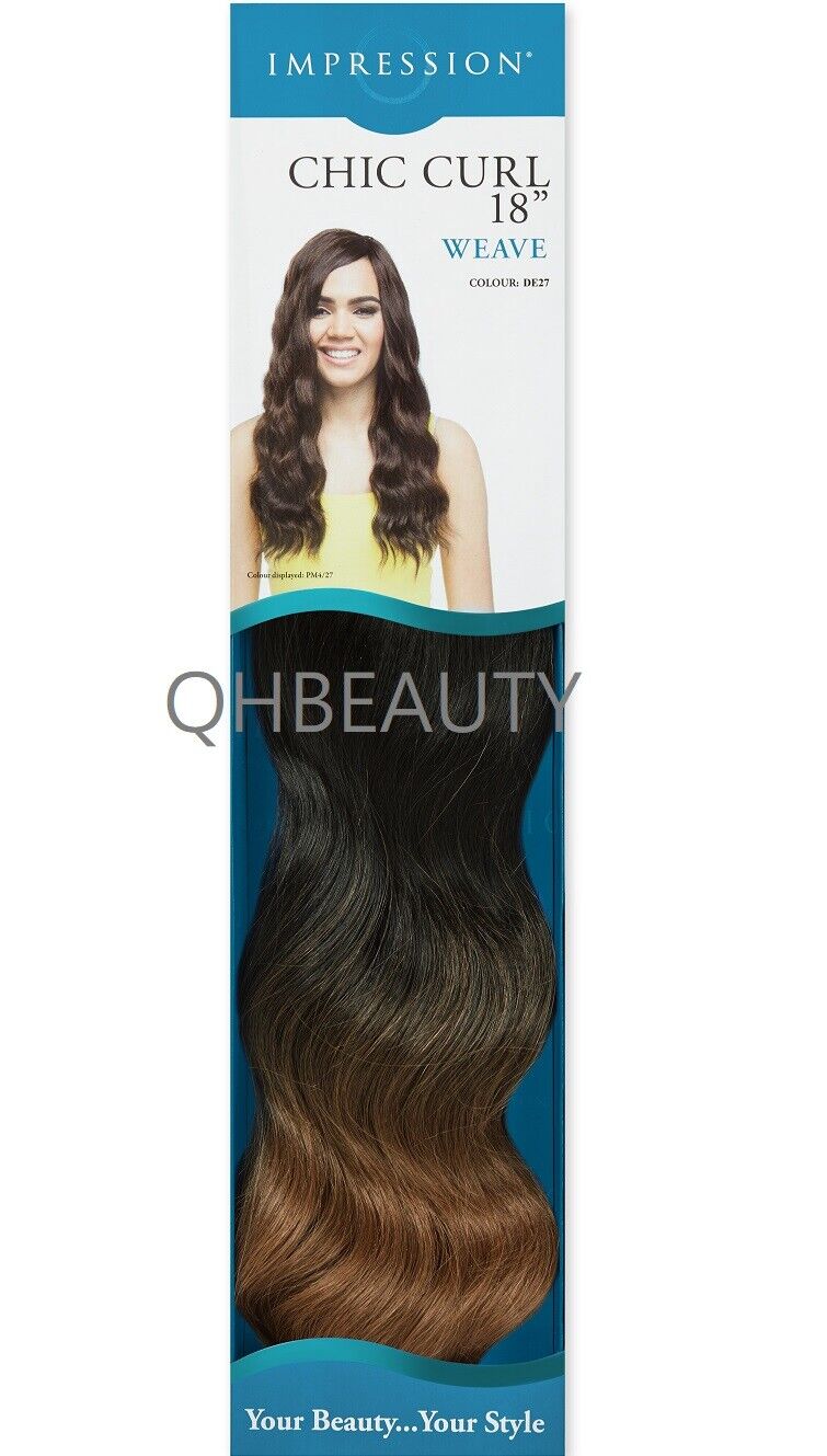 IMPRESSION SYNTHETIC BODY WAVE LONG HAIR EXTENSION WEAVE - CHIC CURL 18 INCH