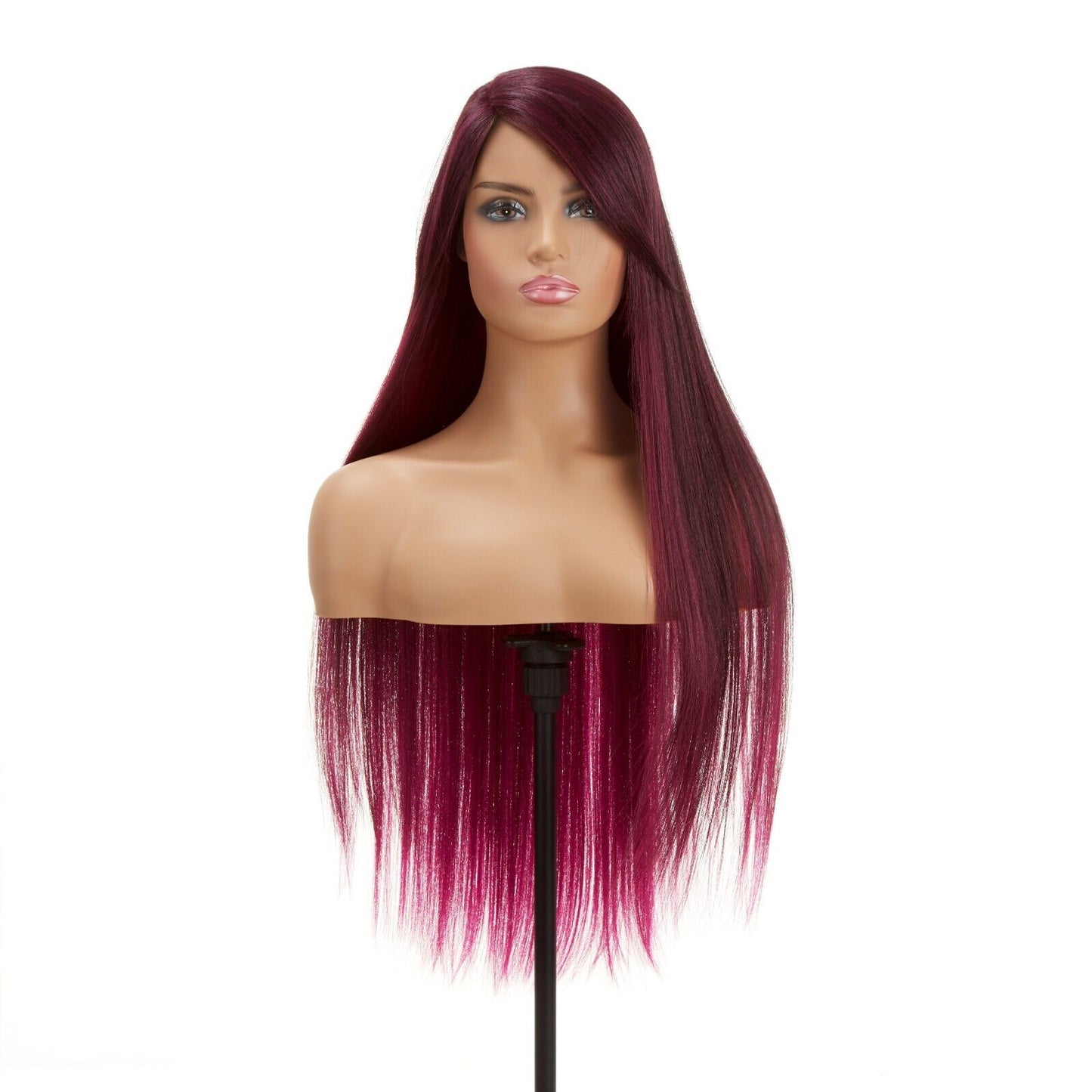 Impression Synthetic Invisible L Part Lace Long Yaky Straight Hair Wig -- RAVEN