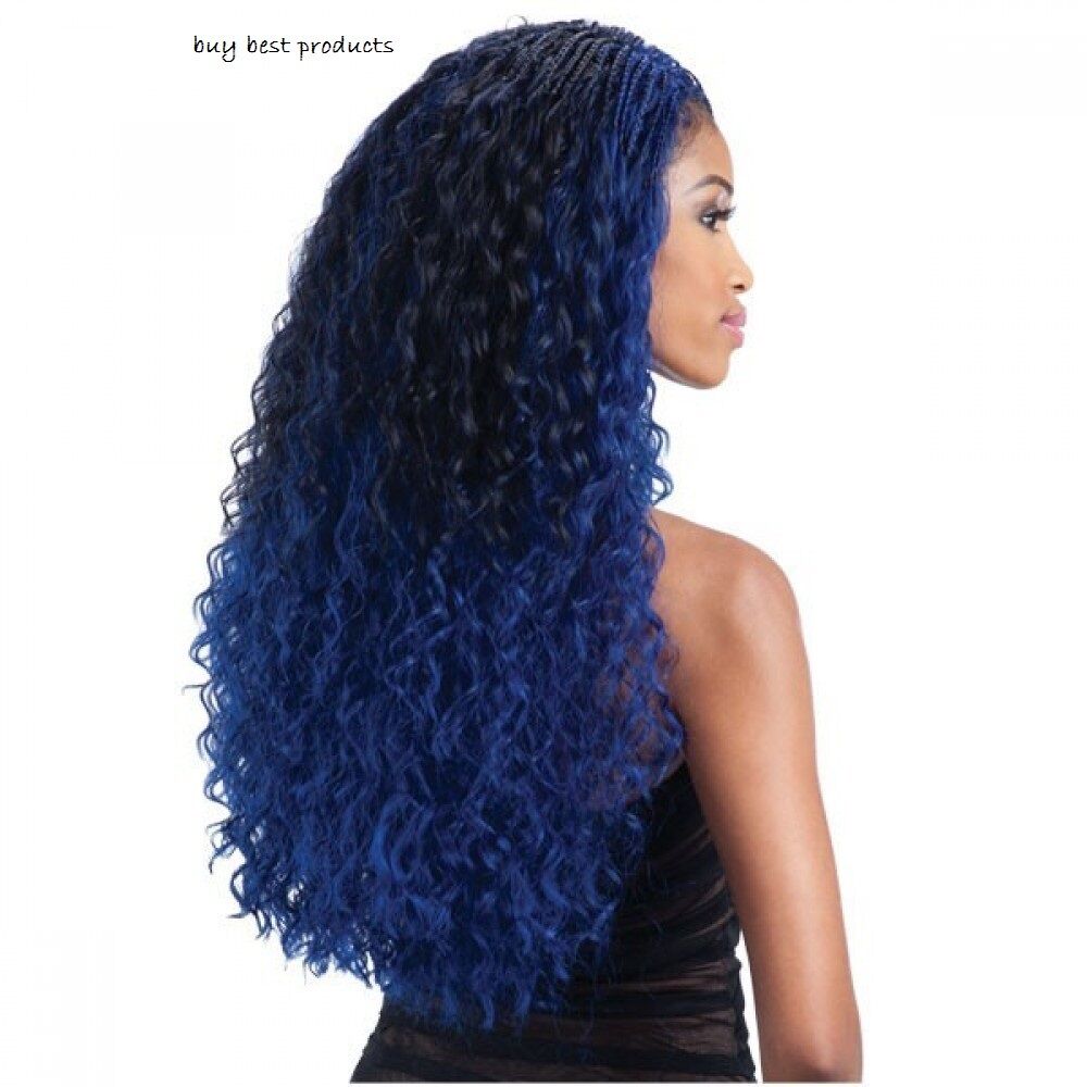 Freetress Synthetic Equal LaceFront Long Curly L Part Hair Wig Flexi Curl Braids