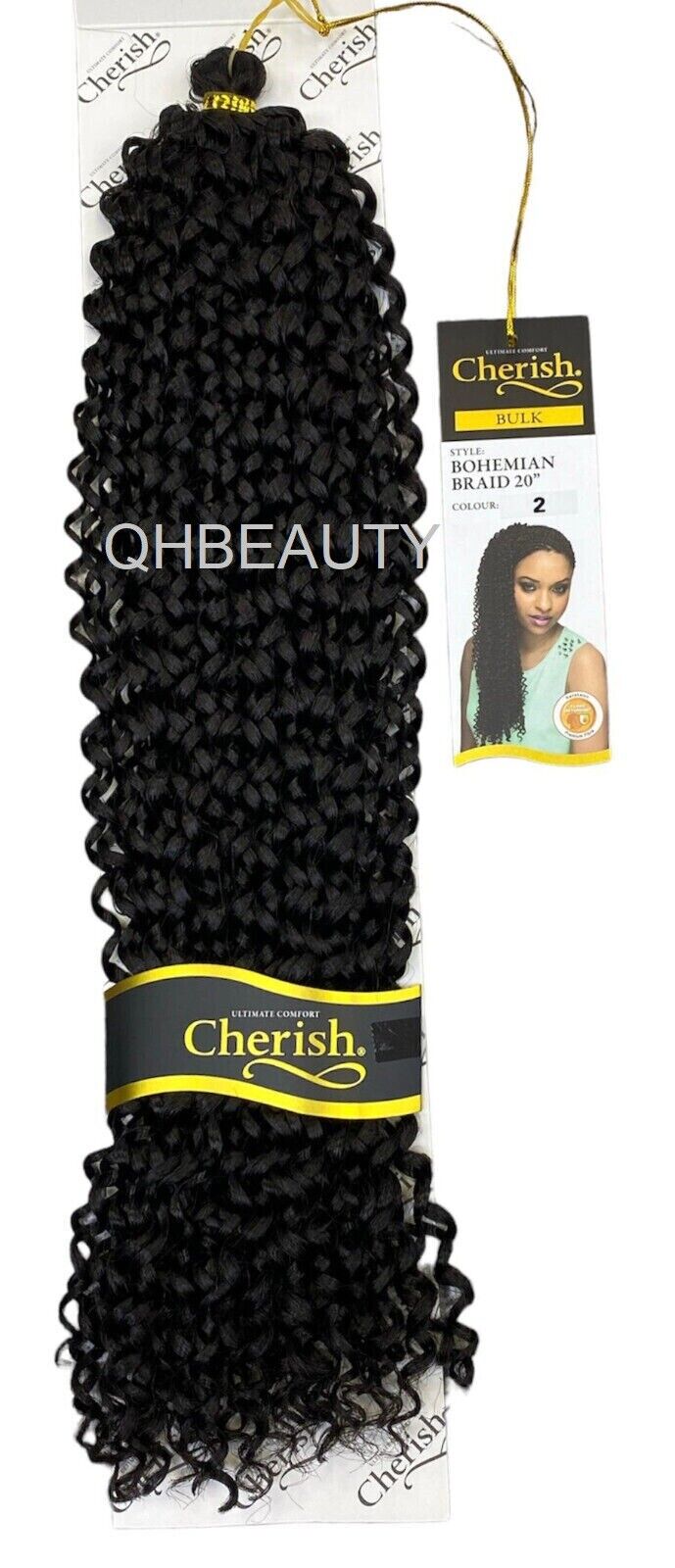 CHERISH SYNTHETIC CROCHET CURLY HAIR EXTENSION BRAID - BOHEMIAN BULK 20 INCH
