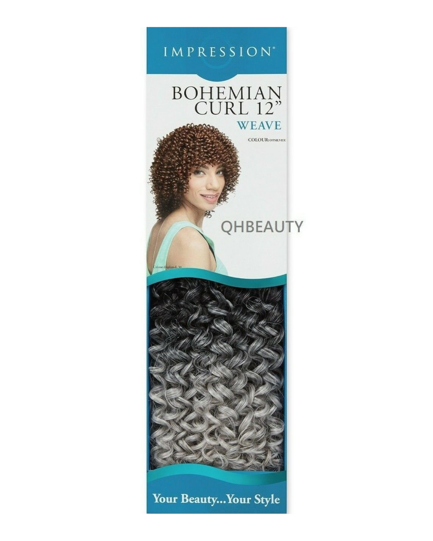 IMPRESSION SYNTHETIC SHORT CURLY HAIR EXTENSION WEAVE - BOHEMIAN CURL12 INCH