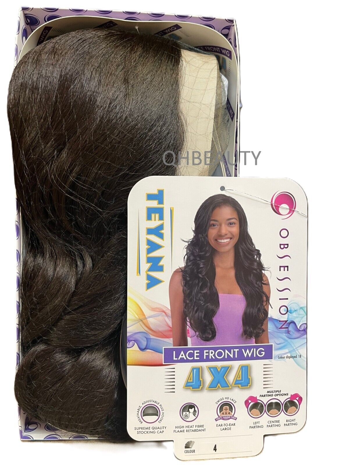 Obsession Synthetic Swiss HD 4x4 Lace Front Free Part Curly Hair Wig - TEYANA