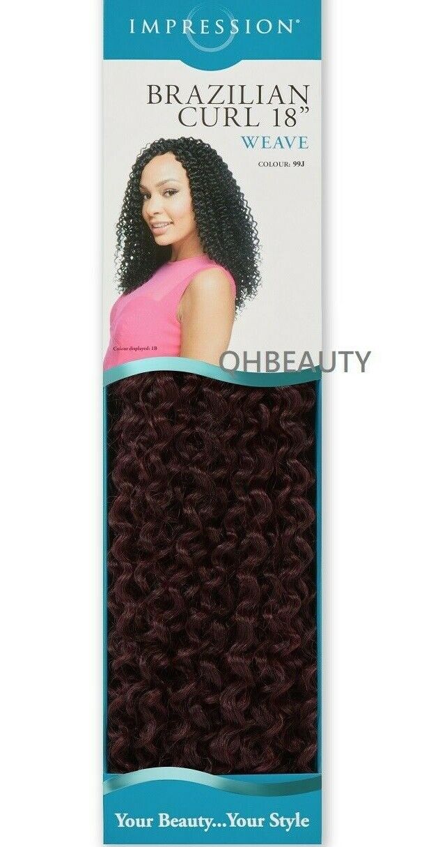 IMPRESSION SYNTHETIC LONG CURLY HAIR EXTENSION WEAVE - BRAZILIAN CURL 18 INCH
