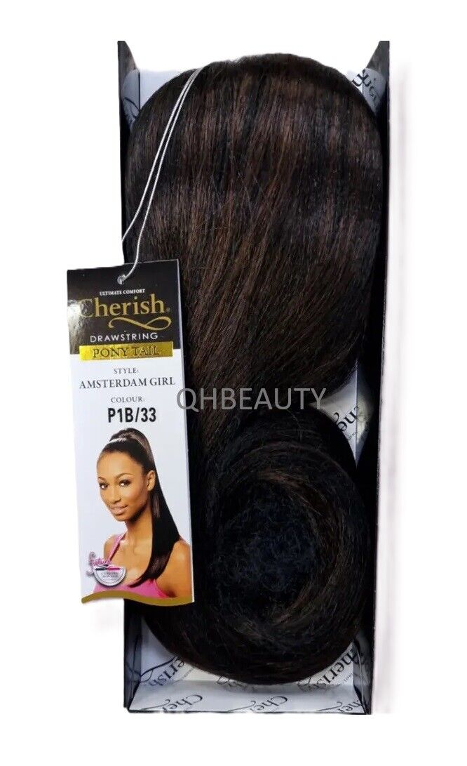 Cherish Synthetic Straight Drawstring Long Natural Ponytail - Amsterdam Girl