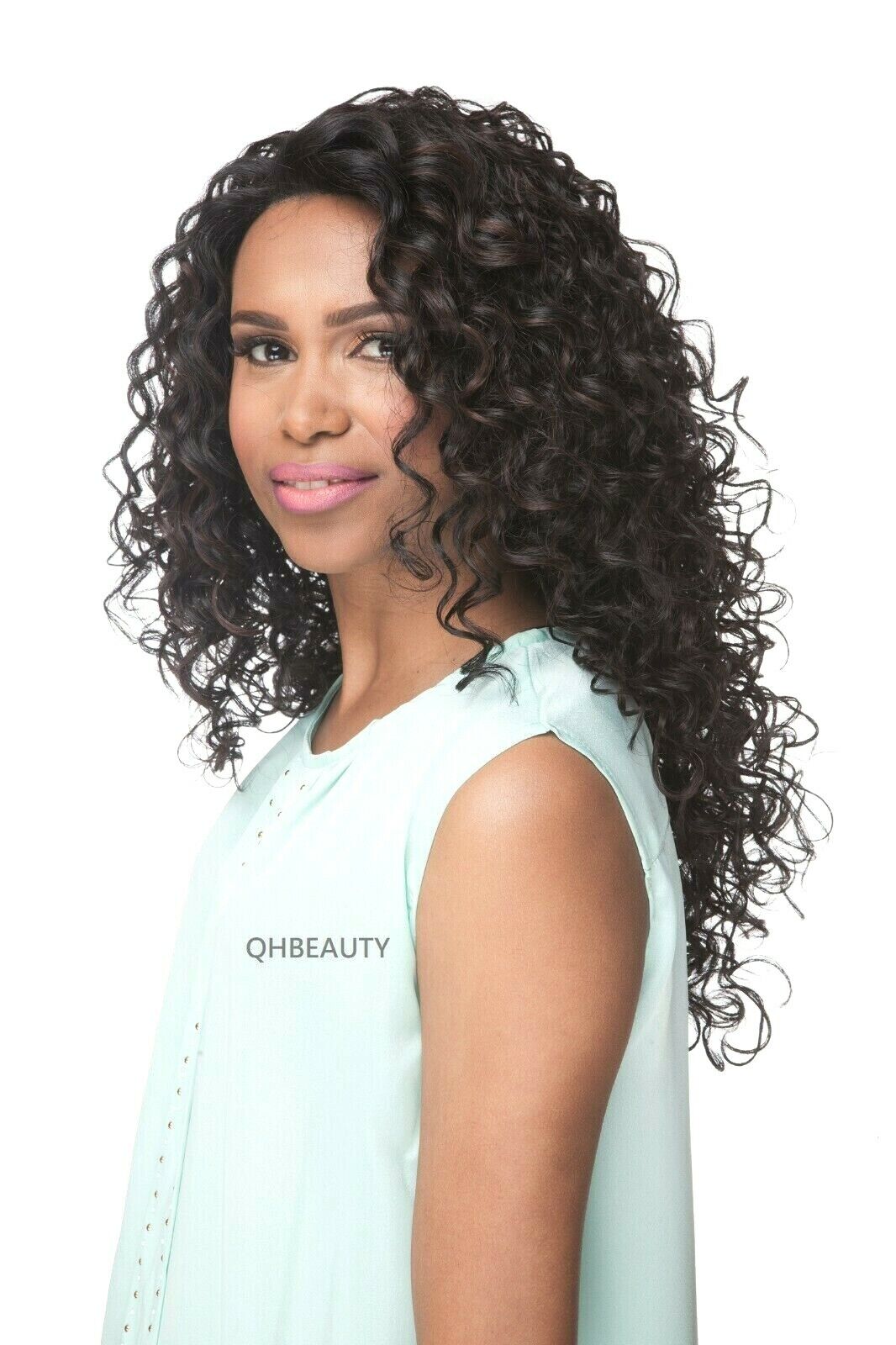 Impression Synthetic Natural Hair Line Long Curly Lace L Part Hair Wig - Emma