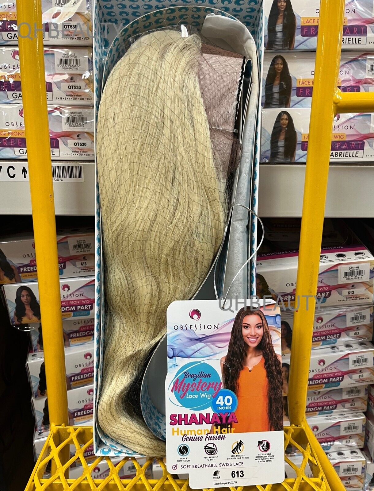 OBSESSION BRAZILIAN FUSION HUMAN HAIR NATURAL LONG CURLY LACE WIG - SHANAYA 40