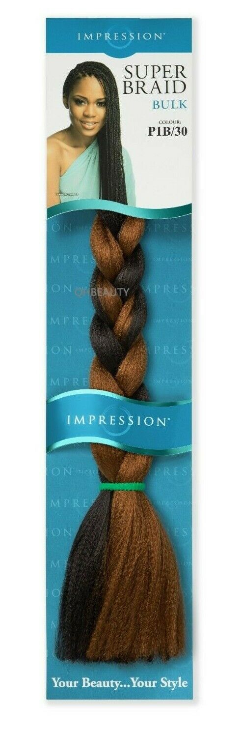 Impression Synthetic Natural Long Ultra Crochet Hair Extensions Super Braid 86"
