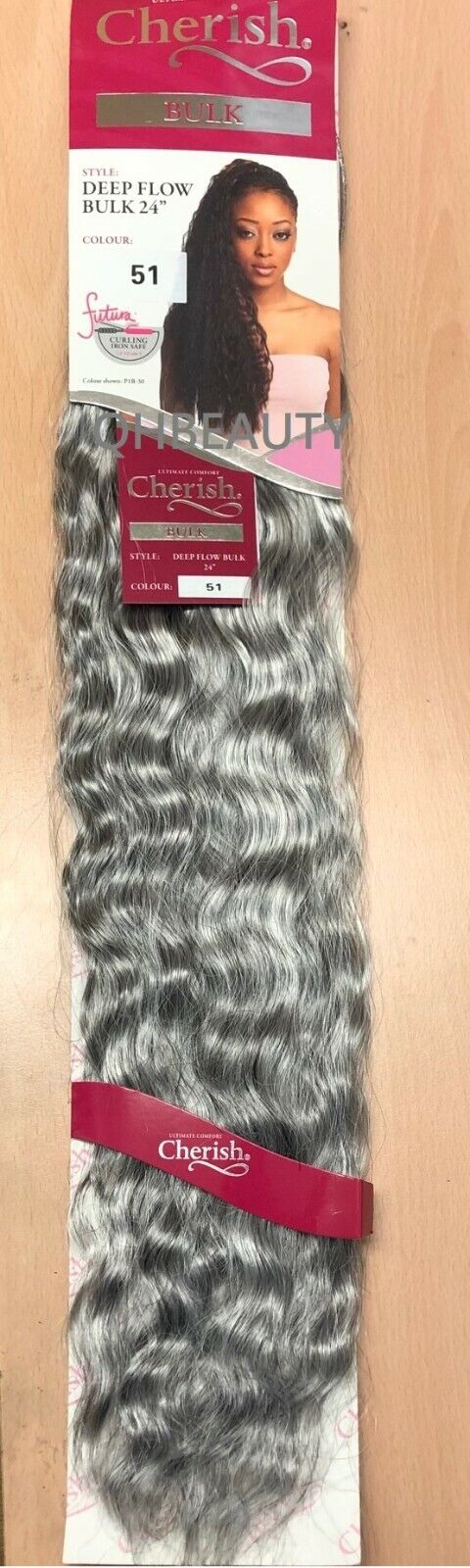 CHERISH SYNTHETIC BULK CROCHET BRAID CURLY HAIR EXTENSION - DEEP FLOW 24 inch