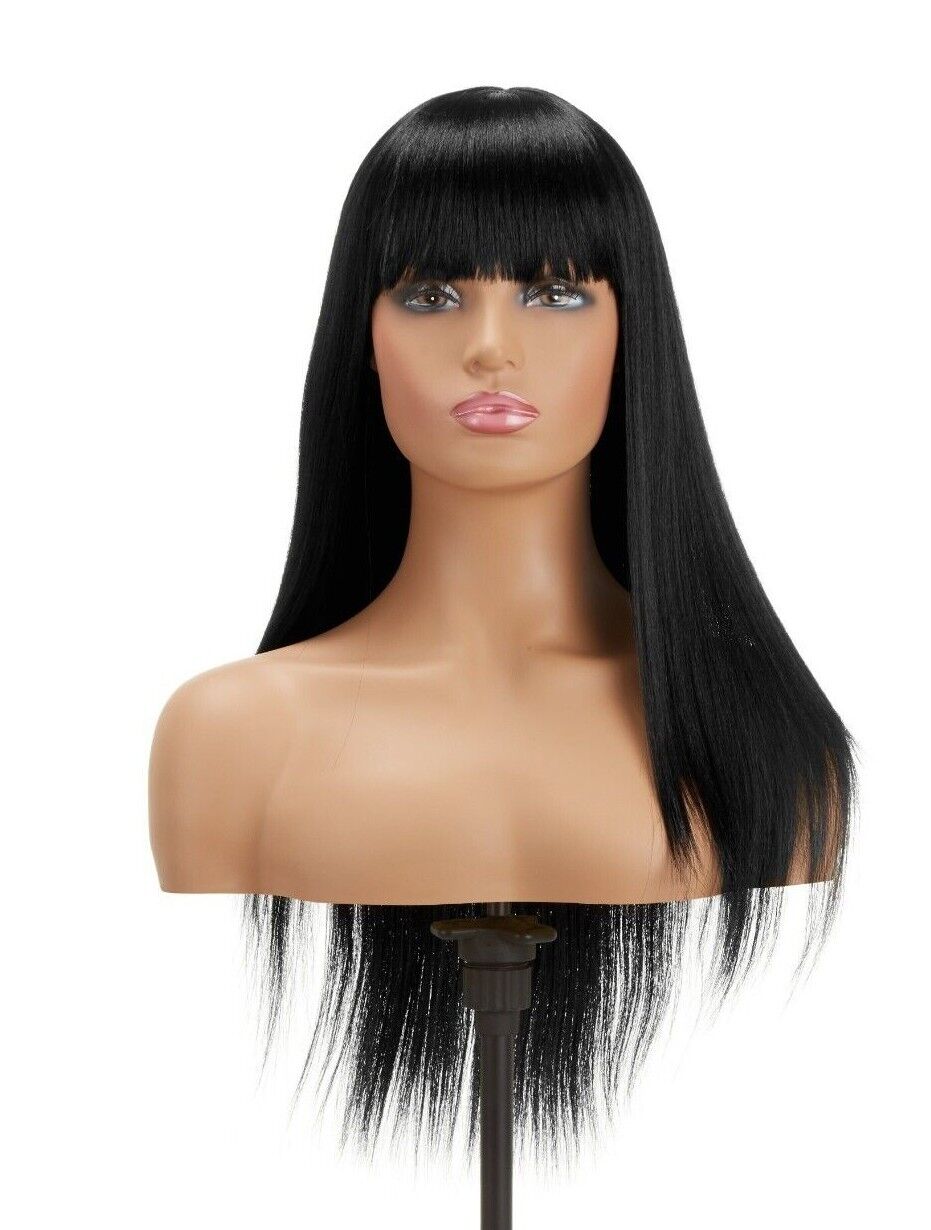 Impression Synthetic Hand Made Long Straight Bangs Hair Wig Alexandra