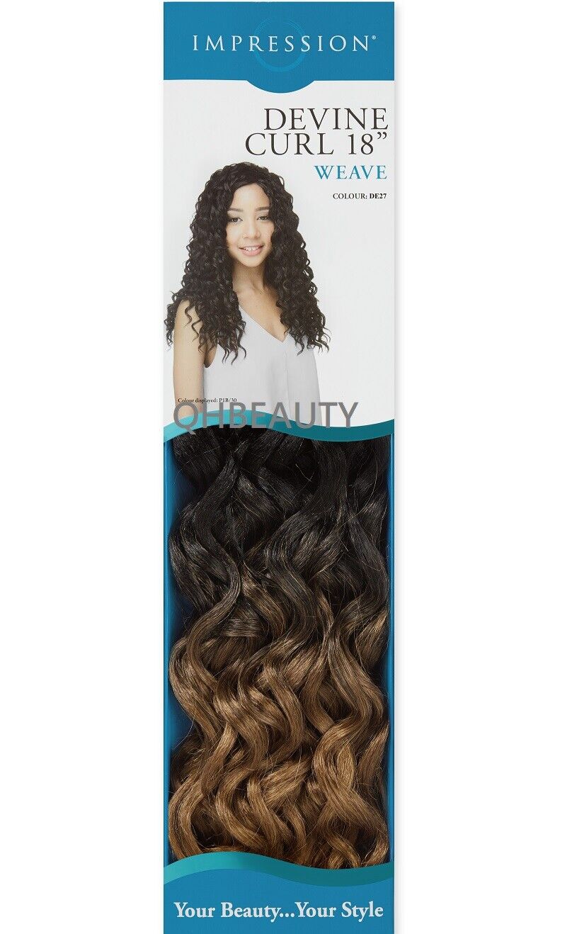 IMPRESSION SYNTHETIC CURLY LONG HAIR EXTENSION WEAVE - DEVINE CURL 18 INCH