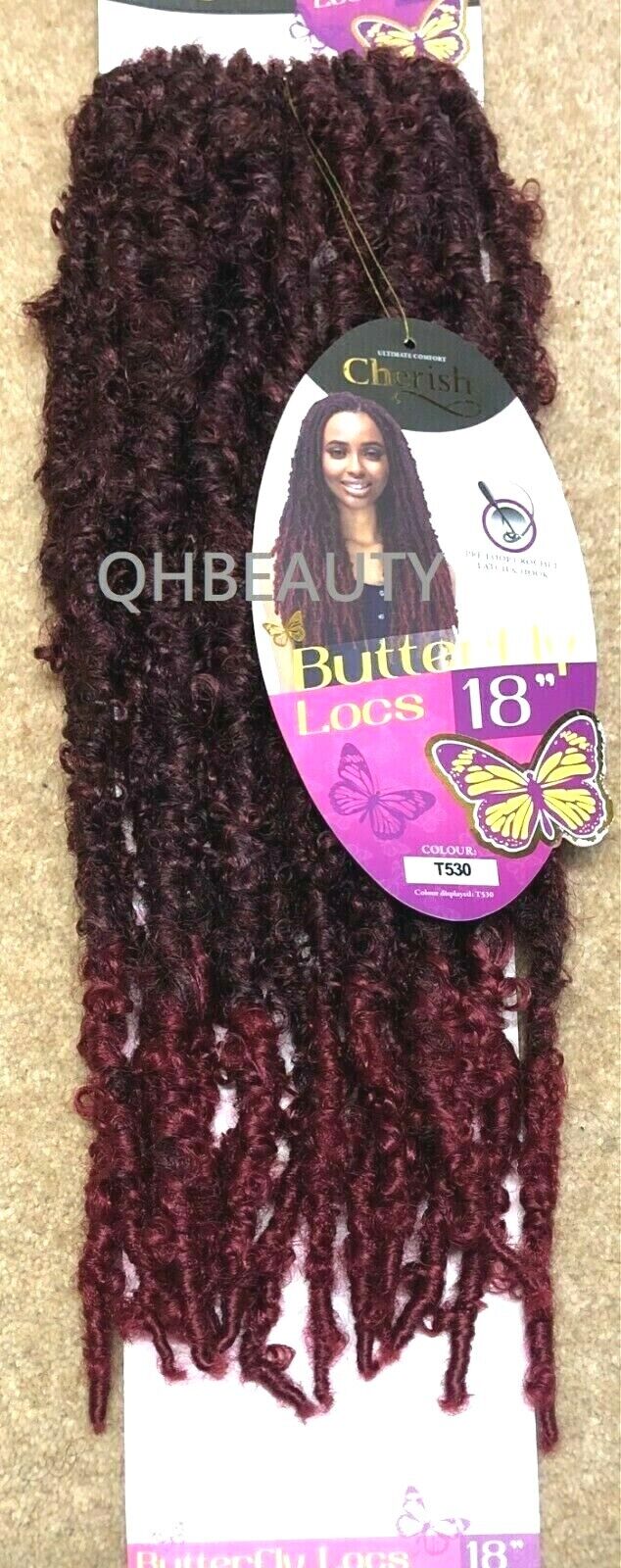 CHERISH SYNTHETIC CROCHET LONG HAIR EXTENSION PRE LOOP BRAID - BUTTERFLY LOC 18"