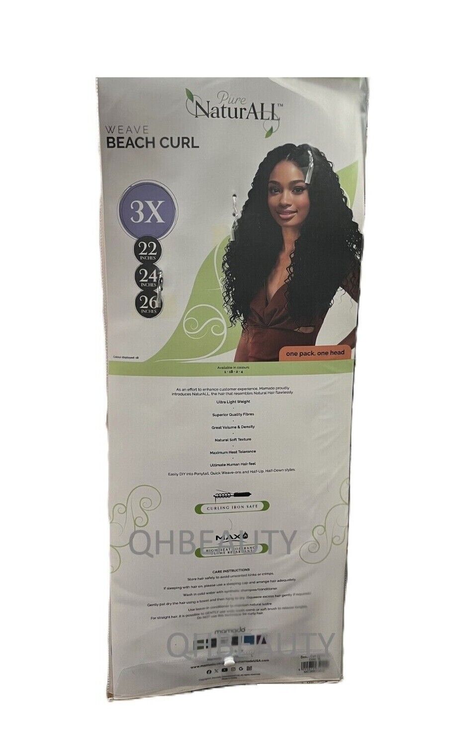 NaturALL SYNTHETIC CURLY HAIR EXTENSION 3 PCS WEAVE - BEACH CURL 22/24/26 INCHES