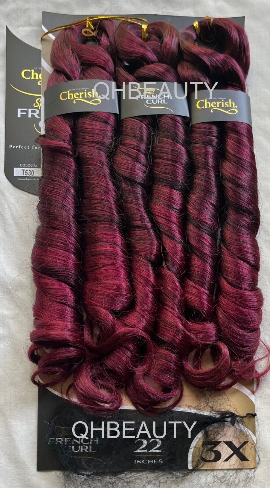 CHERISH SYNTHETIC CURLY SPIRAL HAIR EXTENSION BRAID - 3 x SPIRAL FRENCH CURL 22