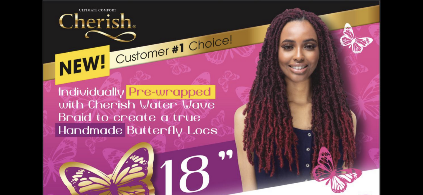 Cherish Synthetic Pre-Looped Braid Hair Extensions - Butterfly Locs 12" & 18"