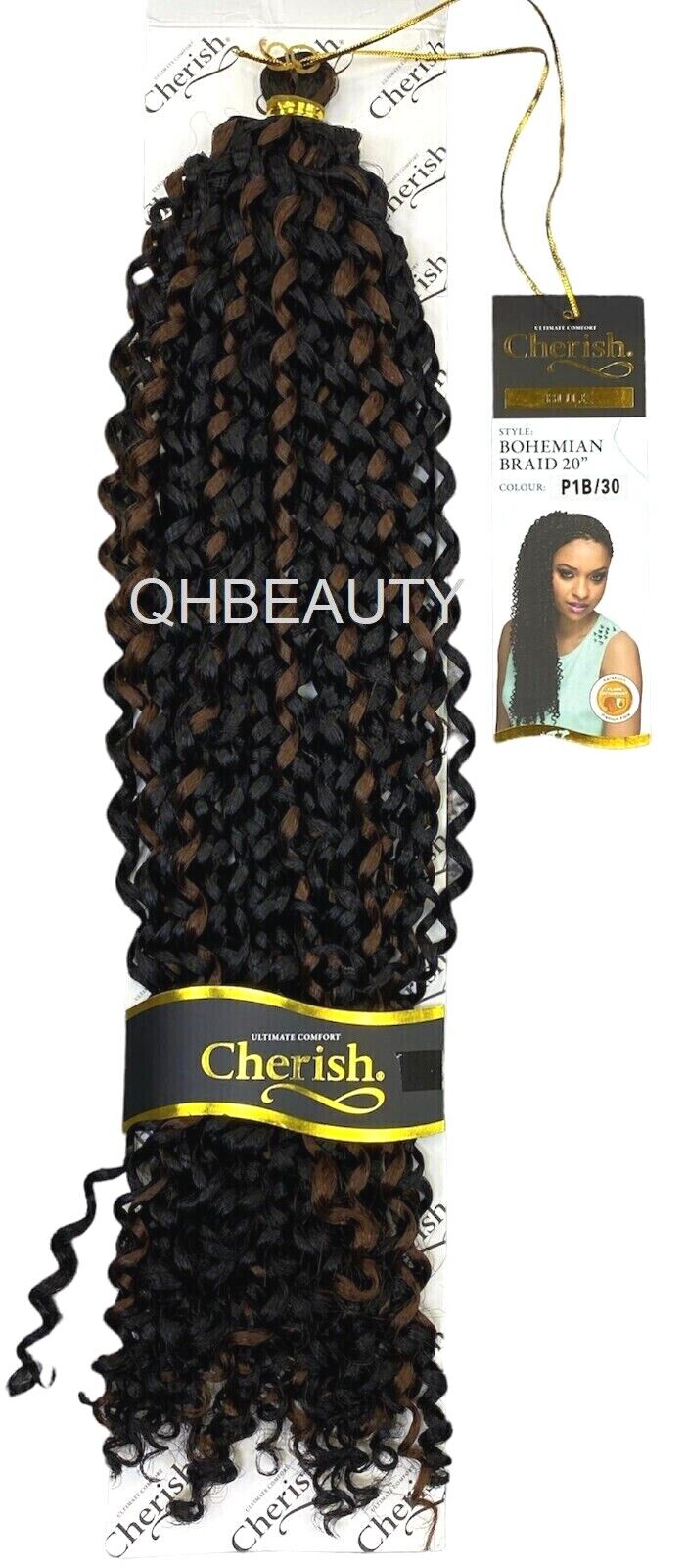 CHERISH SYNTHETIC CROCHET CURLY HAIR EXTENSION BRAID - BOHEMIAN BULK 20 INCH