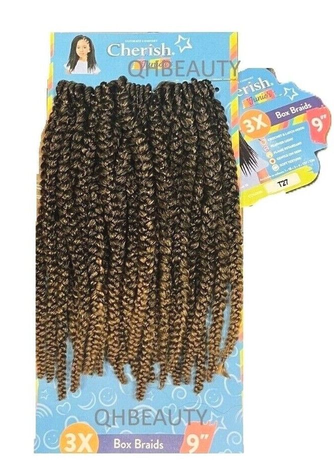 CHERISH SYNTHETIC JUNIOR KIDS CROCHET BRAID HAIR EXTENSION - 3 X BOX BRAIDS 9''