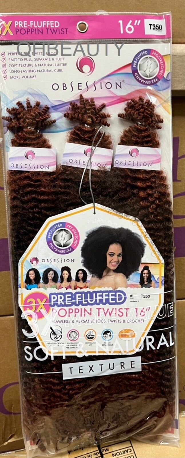 OBSESSION SYNTHETIC CROCHET SOFT BRAID 3X PRE-FLUFFED - POPPIN TWIST 16'' & 20"