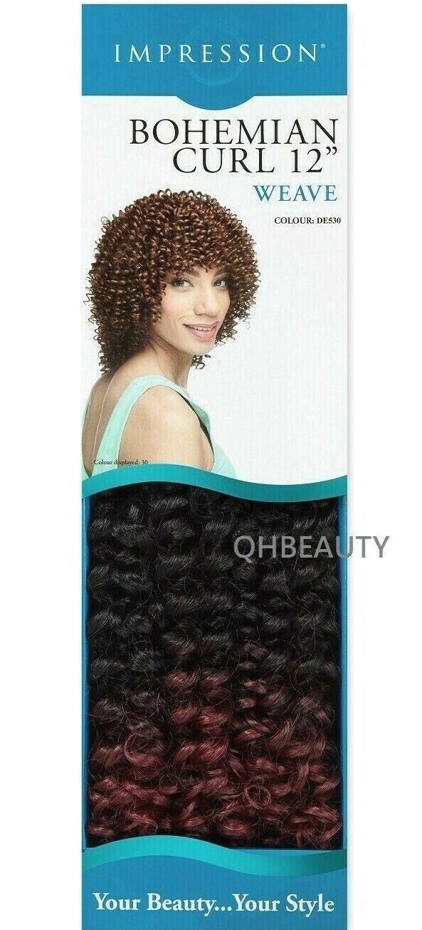 IMPRESSION SYNTHETIC SHORT CURLY HAIR EXTENSION WEAVE - BOHEMIAN CURL12 INCH