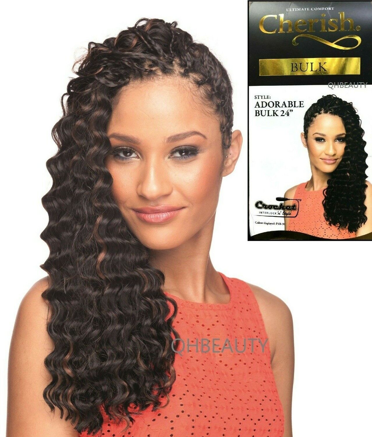 CHERISH SYNTHETIC LONG CURLY HAIR EXTENSION CROCHET BRAIDS - ADORABLE 24 inch