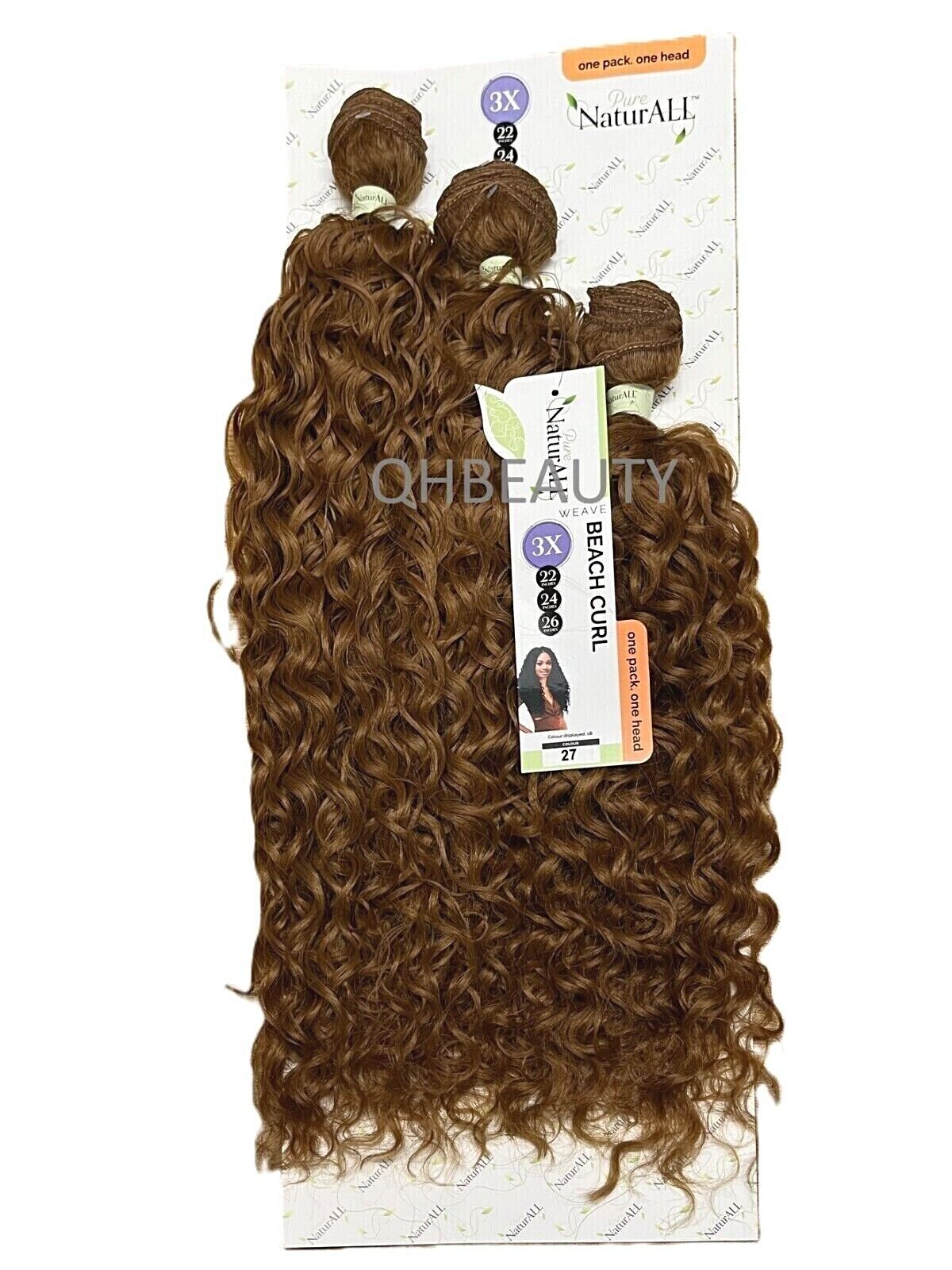 NaturALL SYNTHETIC CURLY HAIR EXTENSION 3 PCS WEAVE - BEACH CURL 22/24/26 INCHES