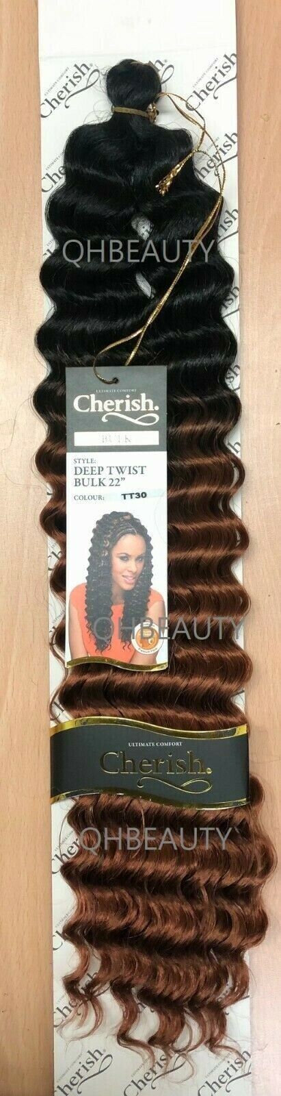 CHERISH SYNTHETIC BULK CROCHET CURLY HAIR EXTENSION BRAIDS - DEEP TWIST 22 INCH