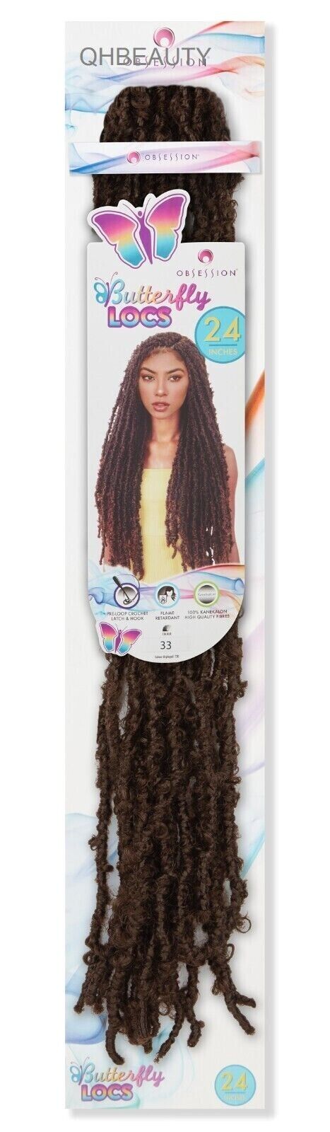 OBSESSION SYNTHETIC CROCHET HAIR EXTENSION PRE LOOP BRAID - BUTTERFLY LOC 24''