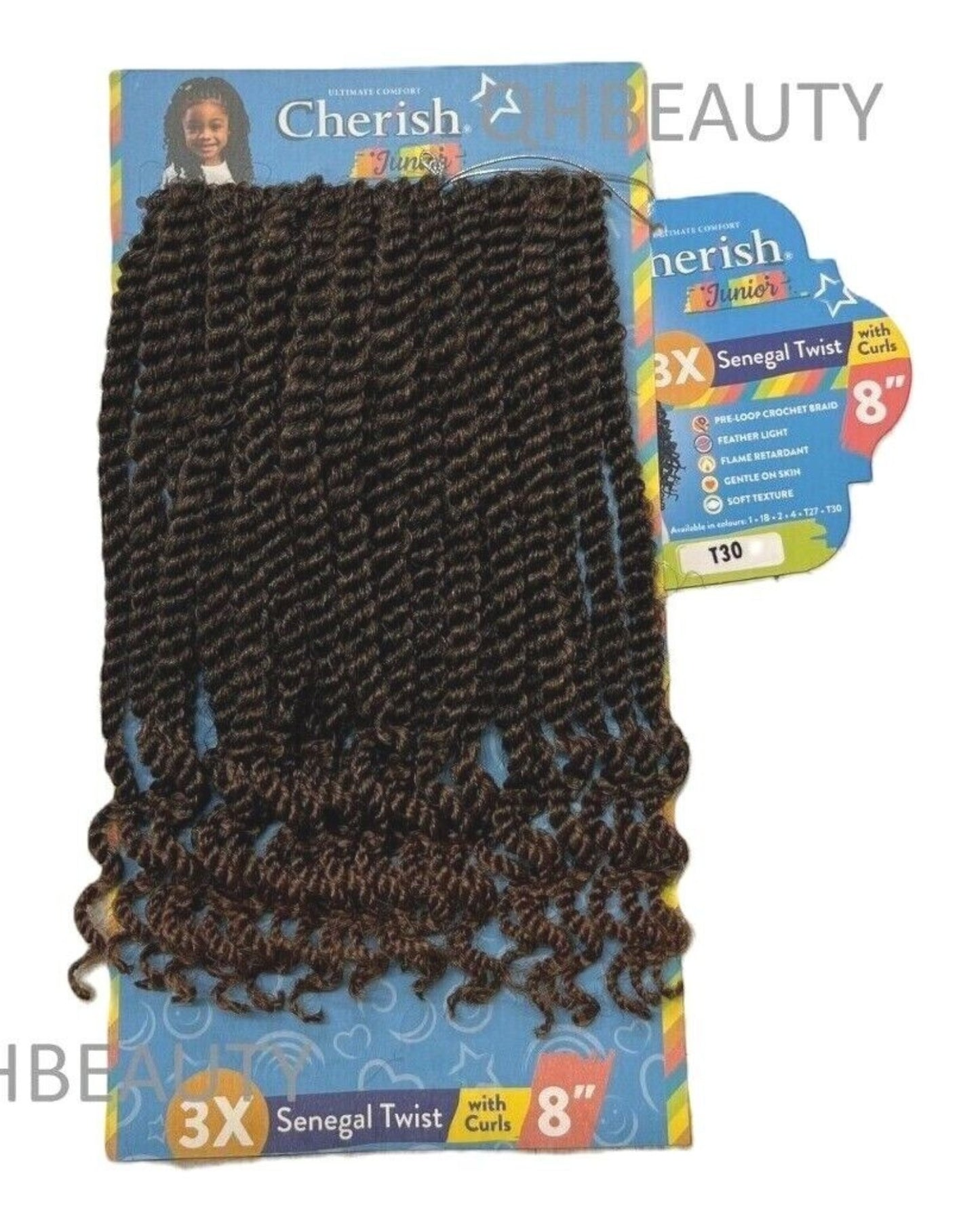 CHERISH SYNTHETIC JUNIOR KIDS BRAID HAIR EXTENSION - SENEGAL TWIST WITH CURLS 8