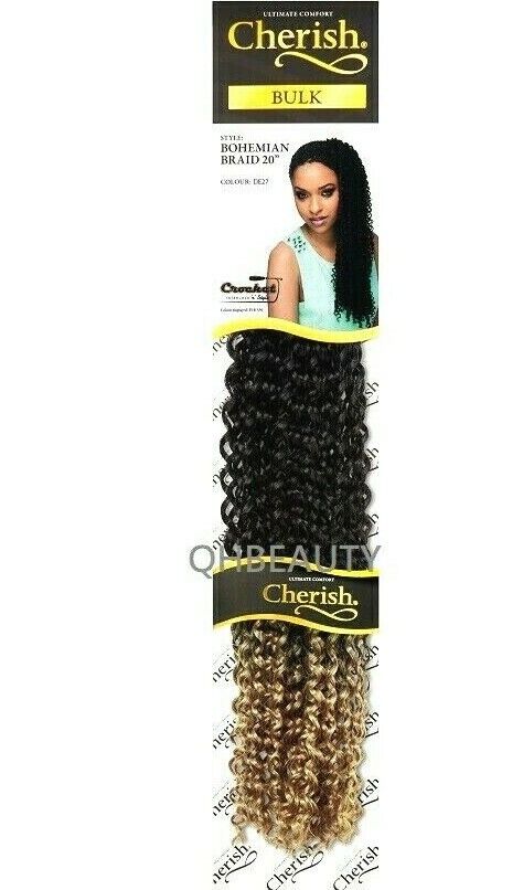 CHERISH SYNTHETIC CROCHET CURLY HAIR EXTENSION BRAID - BOHEMIAN BULK 20 INCH