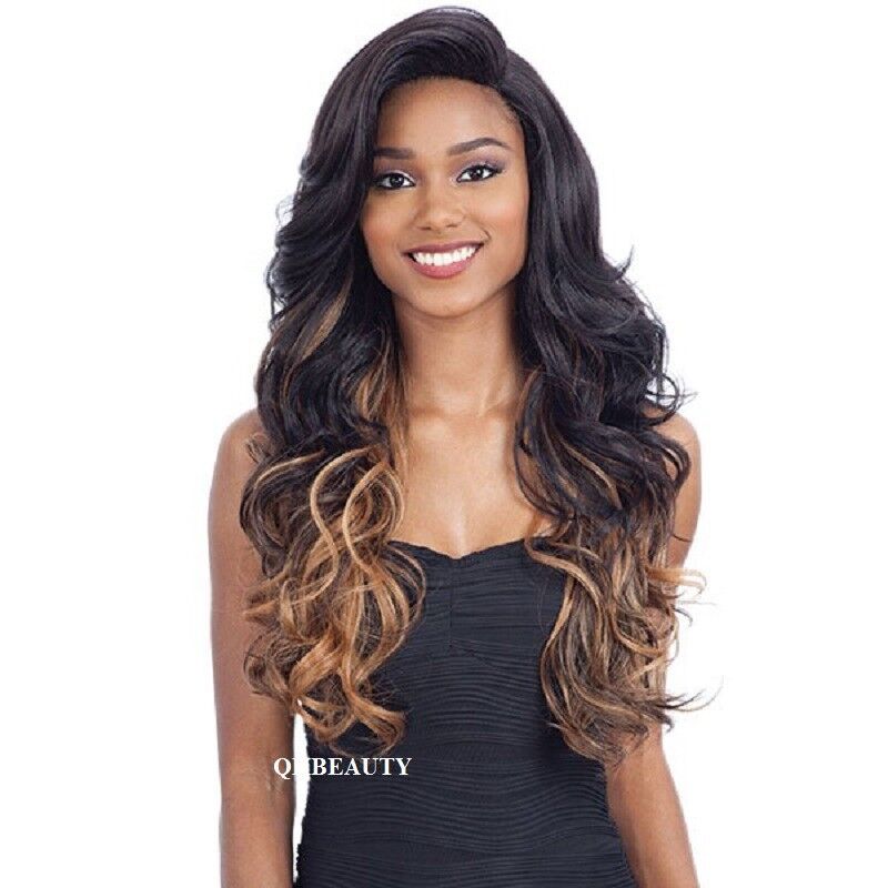 FREETRESS EQUAL SYNTHETIC 5 INCH LACE PART VOLUME LONG CURLY STYLE HAIR WIG VINA