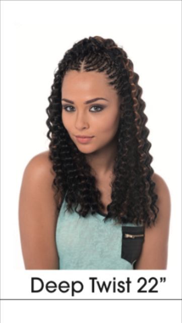 IMPRESSION SYNTHETIC CROCHET CURLY HAIR EXTENSION BRAIDS - DEEP TWIST BULK 22"