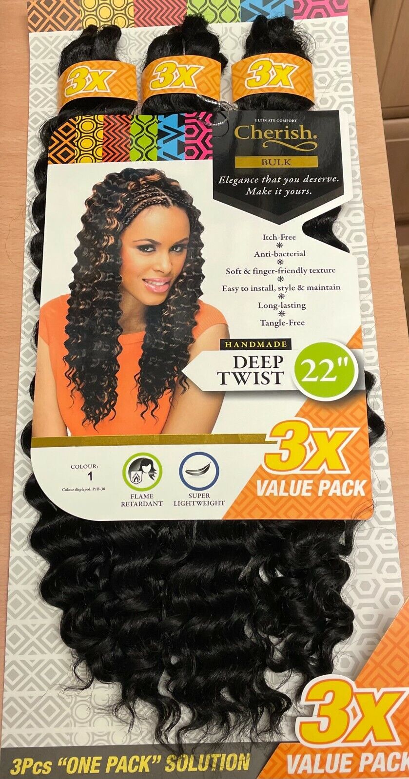 Cherish Synthetic Crochet Braid Hair Extension Handmade 3 x Deep Twist 22"