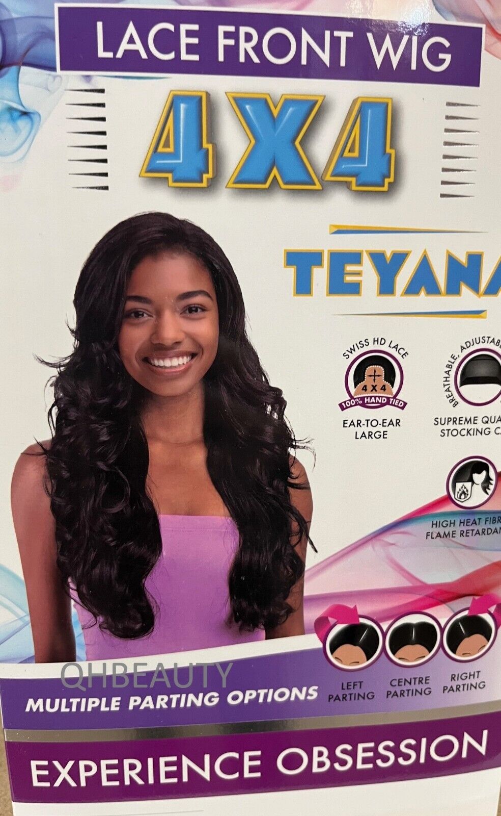 Obsession Synthetic Swiss HD 4x4 Lace Front Free Part Curly Hair Wig - TEYANA