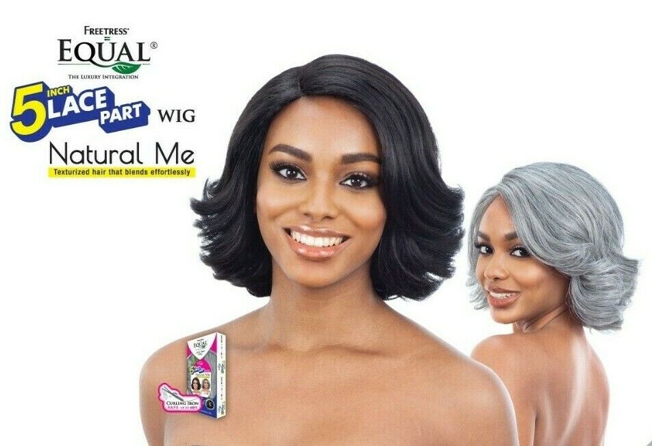 FREETRESS EQUAL SYNTHETIC 5" LACE PART HAIR WIG - NATURAL ME - NATURAL SET (S)