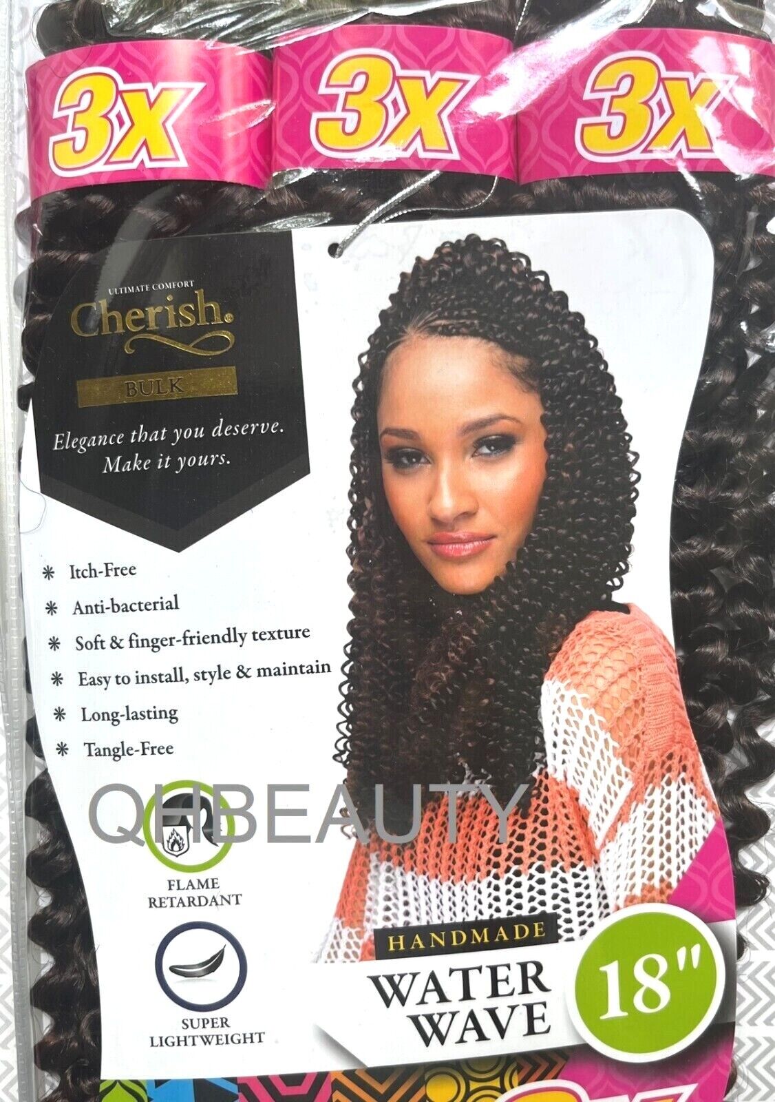 CHERISH SYNTHETIC CROCHET BRAID HAIR EXTENSION - 3 X WATER WAVE 14'' and 18''