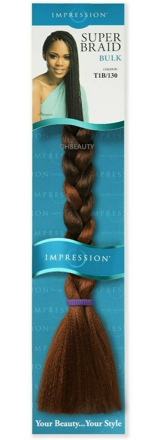 Impression Synthetic Natural Long Ultra Crochet Hair Extensions Super Braid 86"