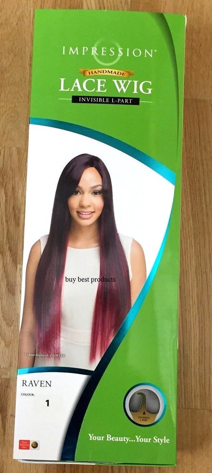 Impression Synthetic Invisible L Part Lace Long Yaky Straight Hair Wig -- RAVEN