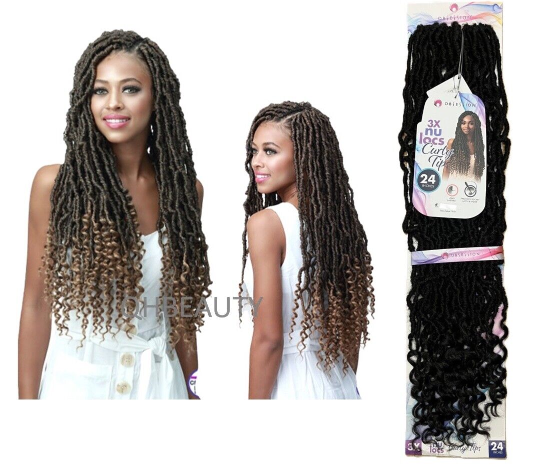 Obsession Synthetic Crochet PreLoop Braid Hair Extension - NU LOCS CURLY TIPS 24