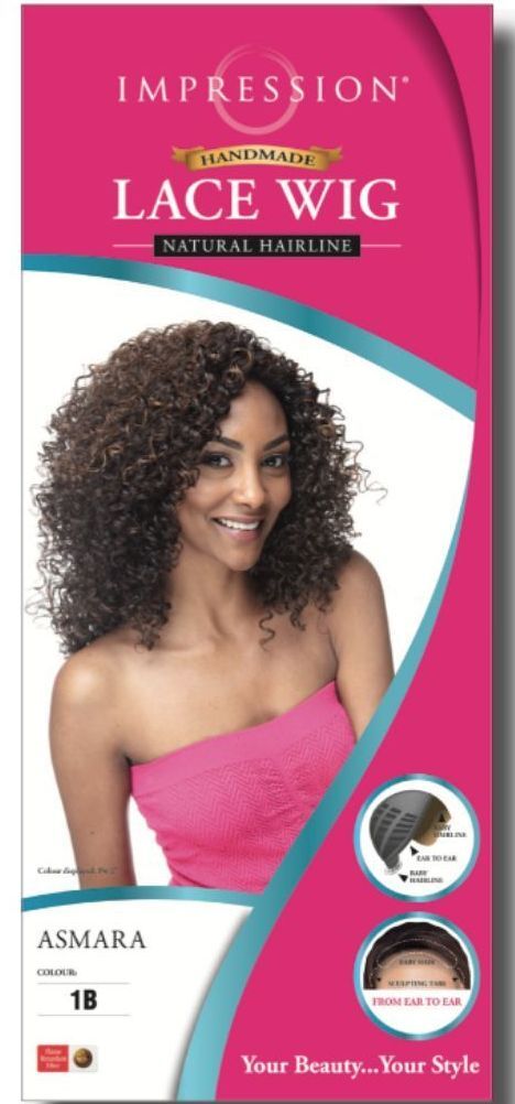 Impression Synthetic Natural Hairline Lace Front Curly Hair Wig - Asmara