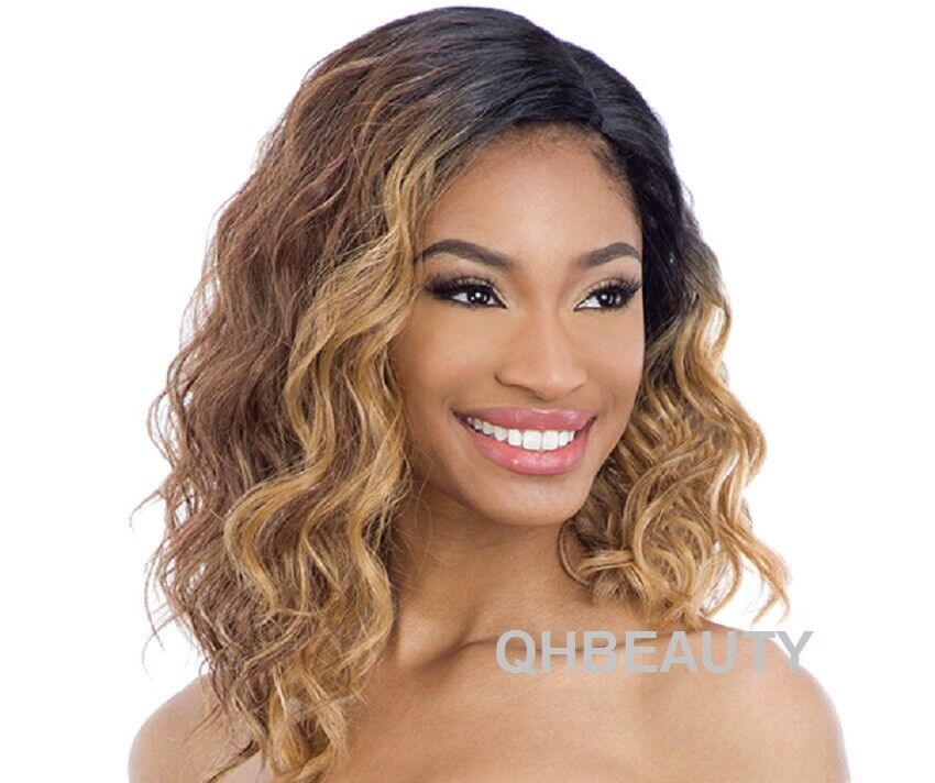 FREETRESS EQUAL SYNTHETIC HAIR 5 INCH LACE PART SHORT CURLY HAIR WIG - VAVA