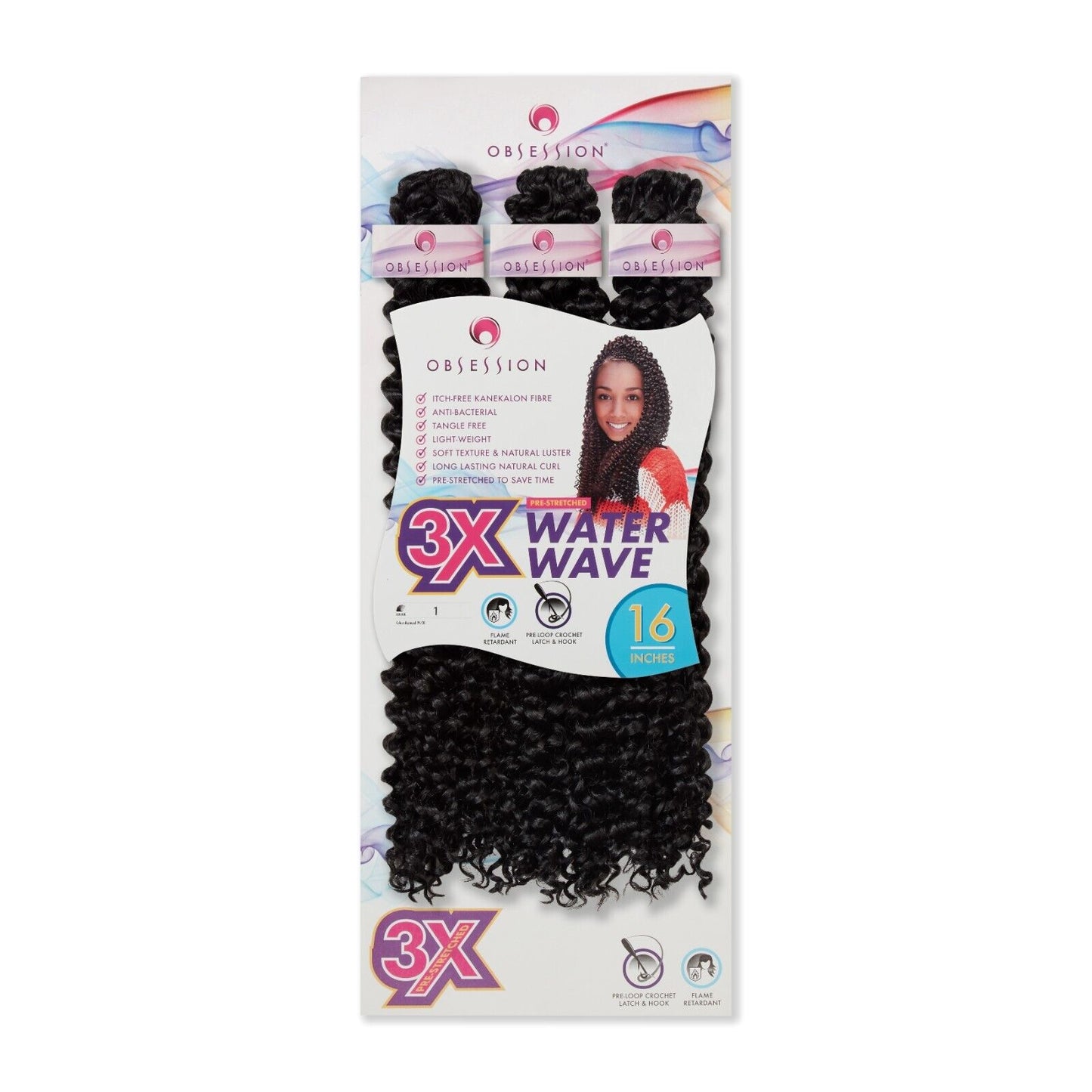 Obsession Synthetic Crochet Tight Curl Hair Extension Braid - WATER WAVE 16 inch