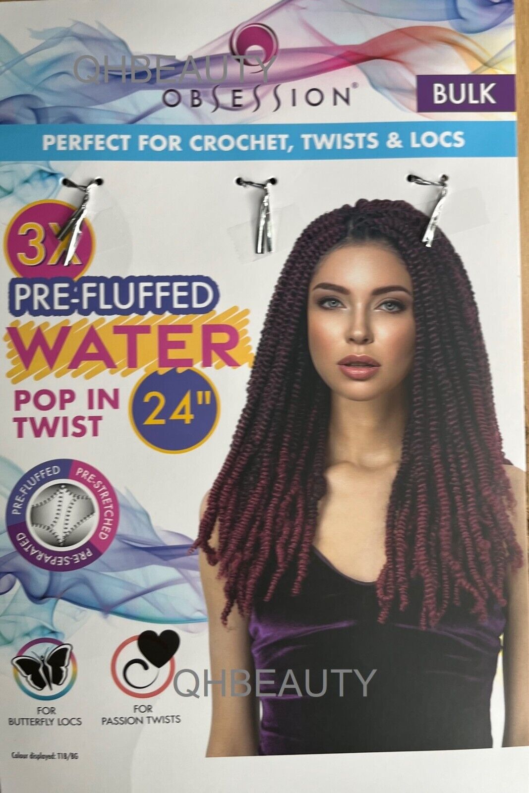 OBSESSION SYNTHETIC CROCHET BRAID 3X PRE-FLUFFED - WATER POPPIN TWIST 24 INCHES