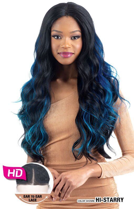 Shake N Go Legacy Human Hair Blend Hd Lace Front Curly Wig - FANTASIA