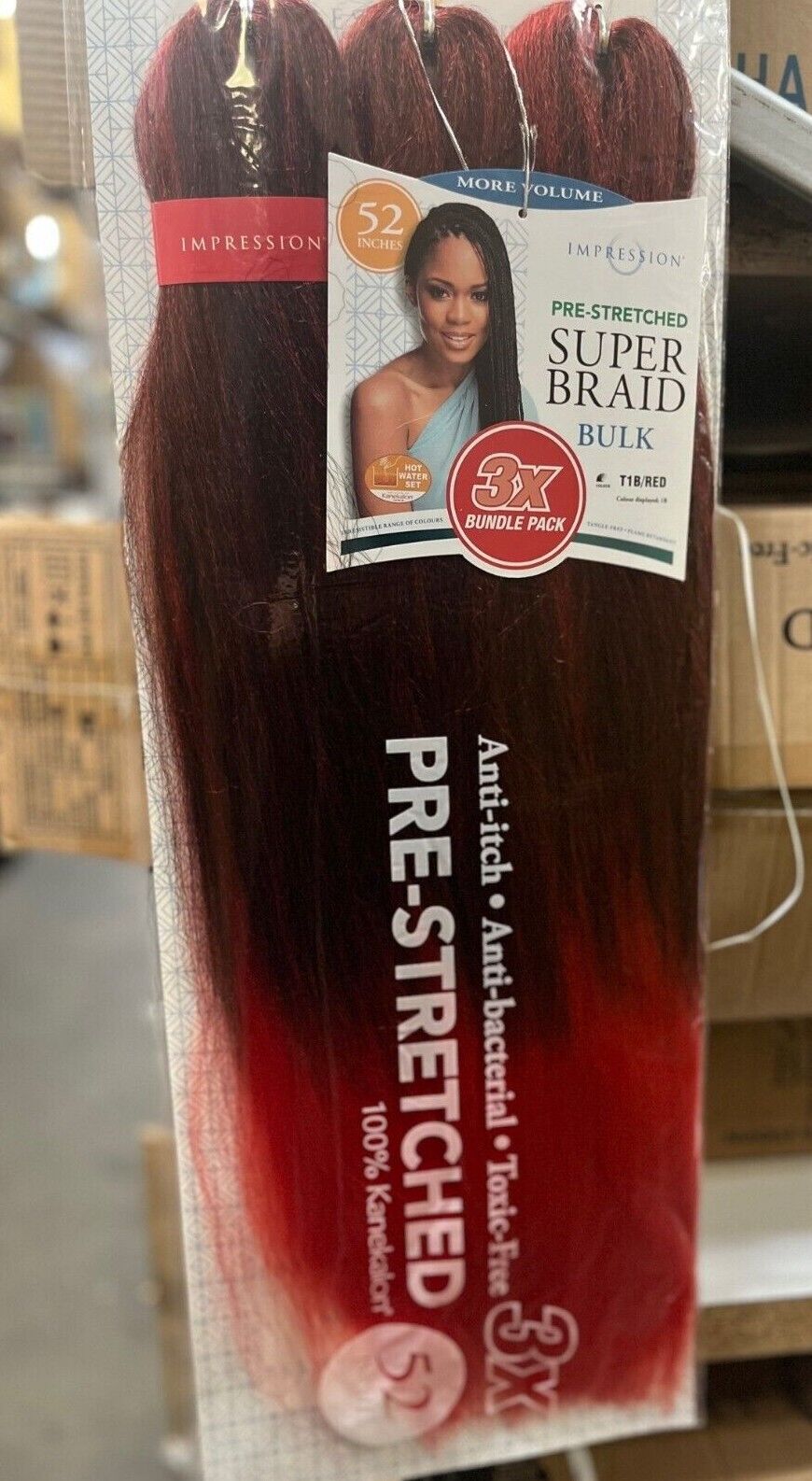 Impression Synthetic 3 X Bundle Pack Crochet Hair Extensions - Super Braid 52 "