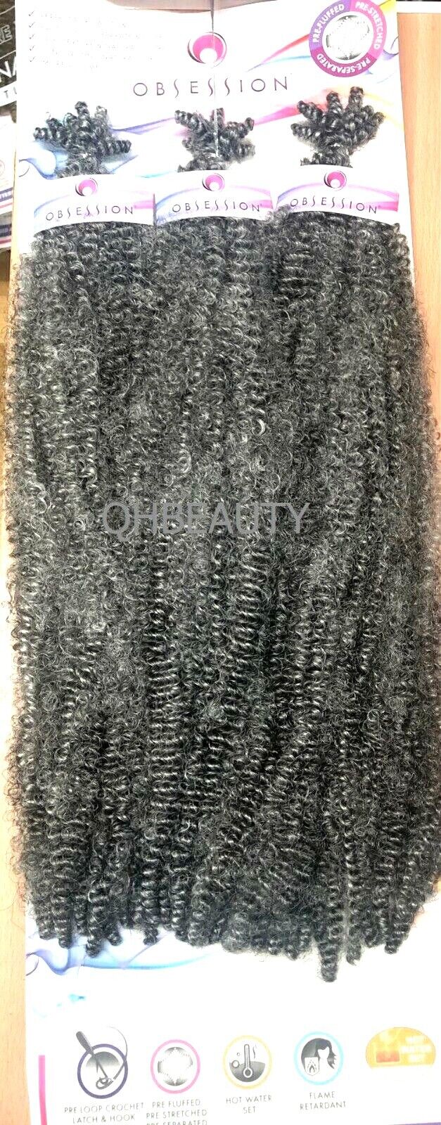 OBSESSION SYNTHETIC CROCHET SOFT BRAID 3X PRE-FLUFFED - POPPIN TWIST 16'' & 20"