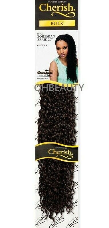 CHERISH SYNTHETIC CROCHET CURLY HAIR EXTENSION BRAID - BOHEMIAN BULK 20 INCH
