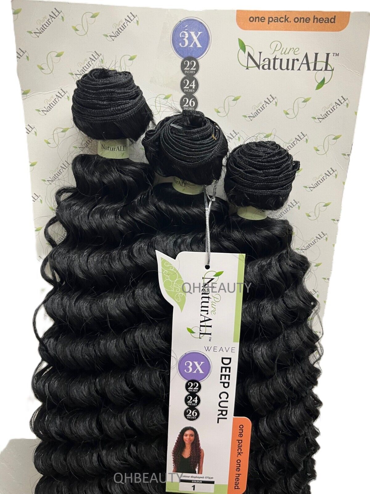 NaturALL SYNTHETIC CURLY HAIR EXTENSION 3 PCS WEAVE - DEEP CURL 22/24/26 INCHES