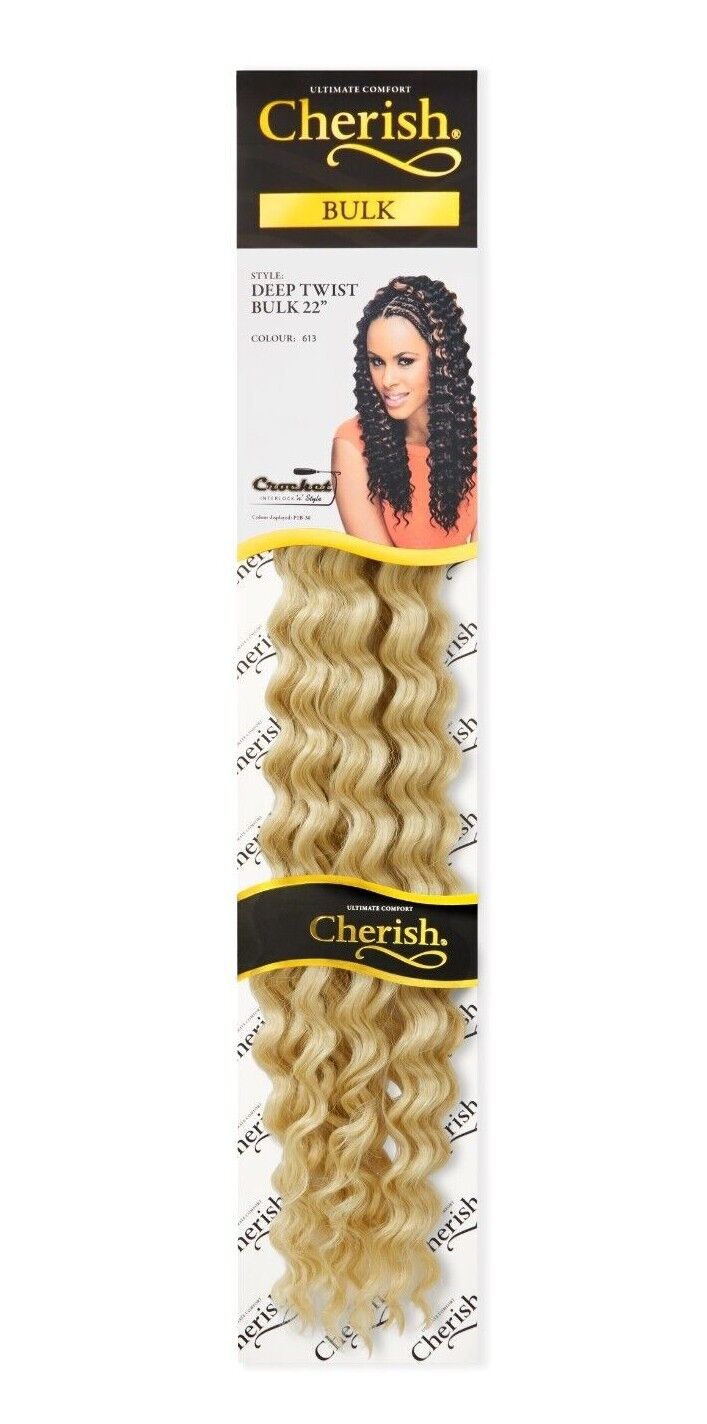 CHERISH SYNTHETIC BULK CROCHET CURLY HAIR EXTENSION BRAIDS - DEEP TWIST 22 INCH