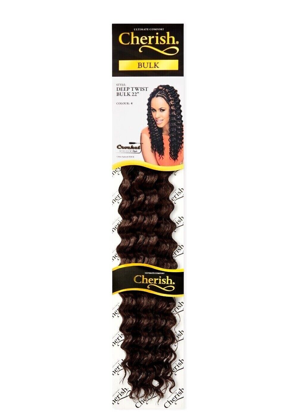 CHERISH SYNTHETIC BULK CROCHET CURLY HAIR EXTENSION BRAIDS - DEEP TWIST 22 INCH