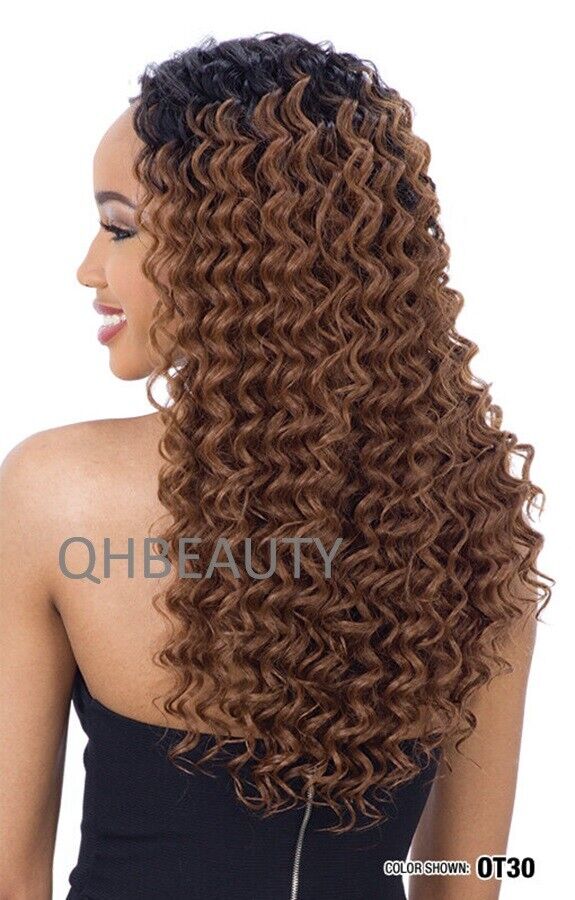 NaturALL SYNTHETIC CURLY HAIR EXTENSION 4 PCS WEAVE - DEEP CURL 18/20/22 INCHES