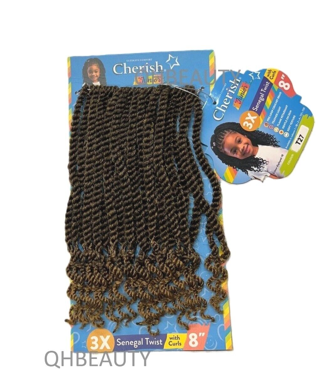 CHERISH SYNTHETIC JUNIOR KIDS BRAID HAIR EXTENSION - SENEGAL TWIST WITH CURLS 8